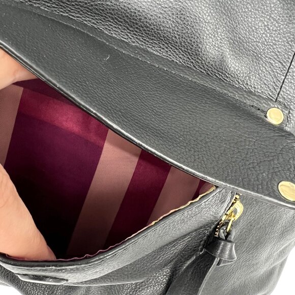 Kooba Everette Black Leather Tote Bag With Gold Hardware - Picture 5 of 12